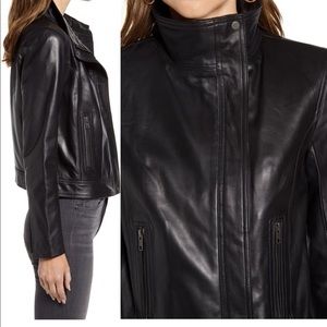 Black leather moto jacket Chelsea 28